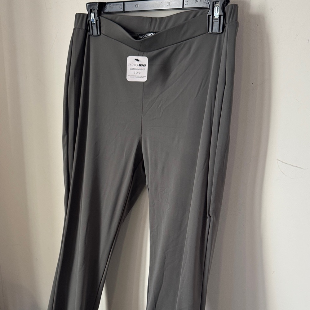 Fashion Nova Charcoal Arlo Hooded Flare Pant Set